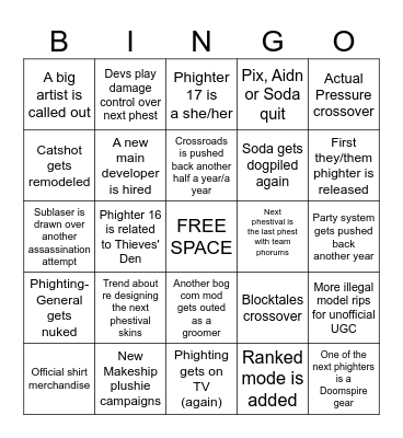 PHIGHTING 2025 BINGO Card