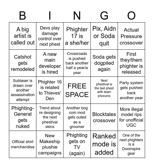 PHIGHTING 2025 BINGO Card
