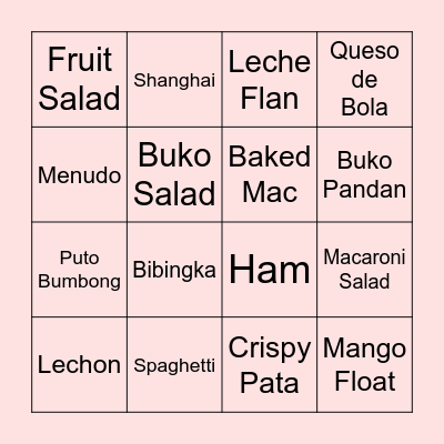 NOCHE BUENA Bingo Card