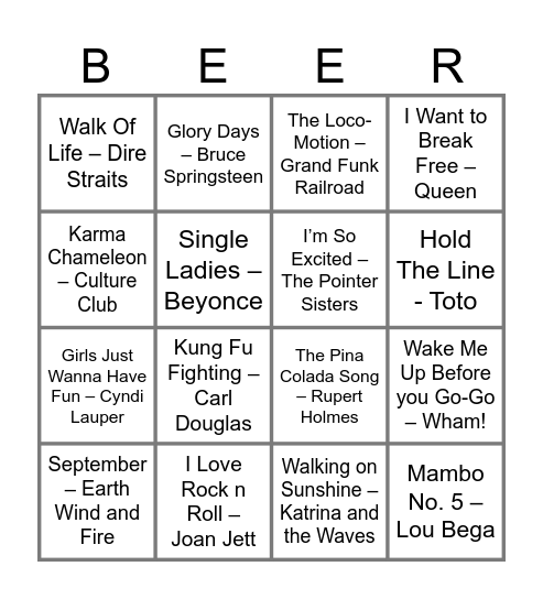 Celebration Station! Bingo Card
