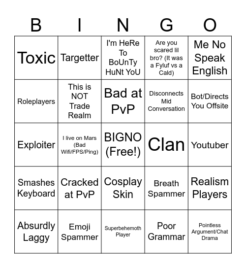 Creatures of Sonaria Bingo Card