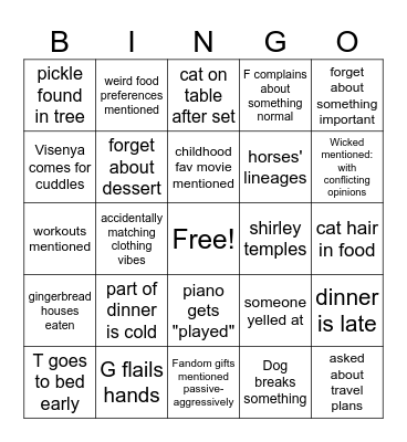 Robertson Xmas Bingo Card