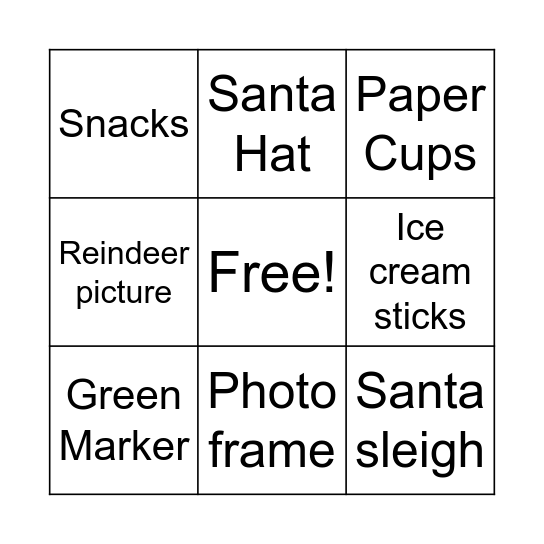 Office Christmas Bingo Card