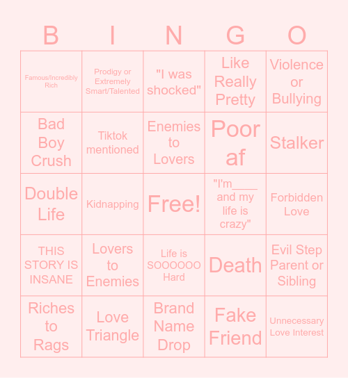 My Story Animated Bingo Card