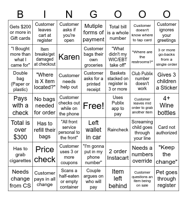Publix Bingo Card
