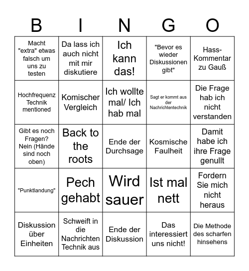 Elektrotechnik Gerdes Bingo Card