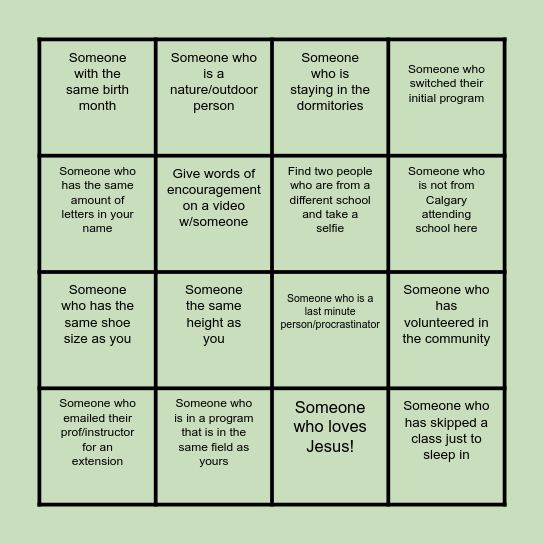 SCOM Bingo Card