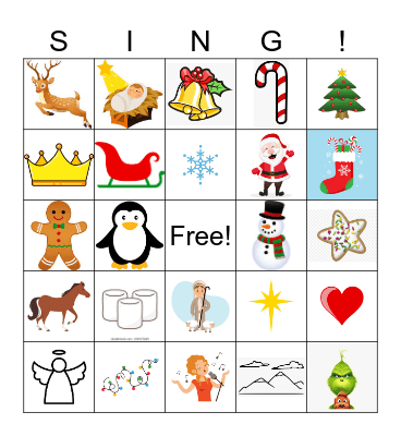 Christmas Song Bingo Card