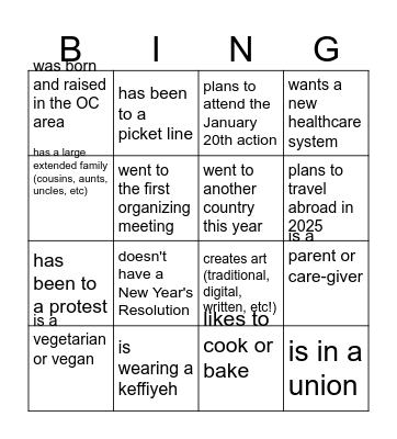 Find someone who... Bingo Card