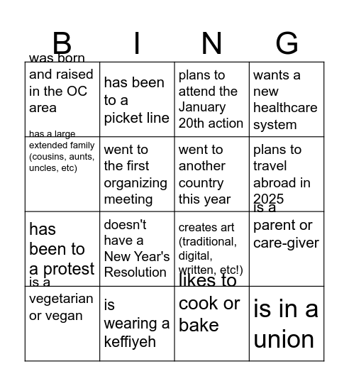 Find someone who... Bingo Card