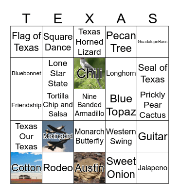 Texas Bingo Card