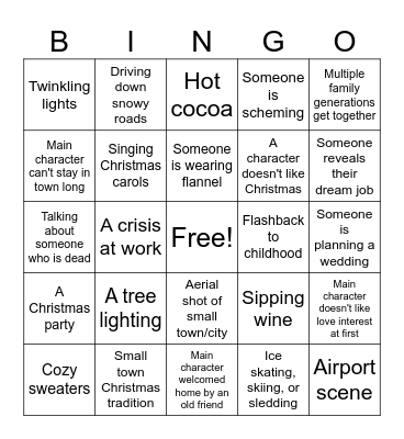 Hallmark Movie Bingo Card