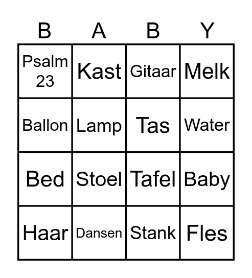 Van der Meer Bingo Card