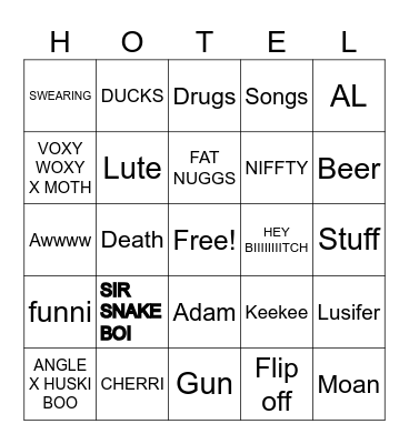 HAZBIN hotel Bingo Card