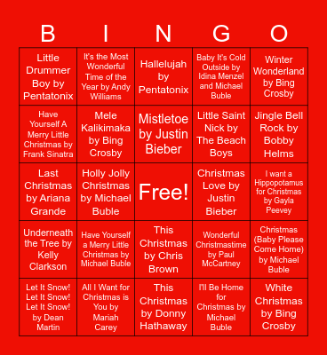 DMC4 Christmas  Bingo Card
