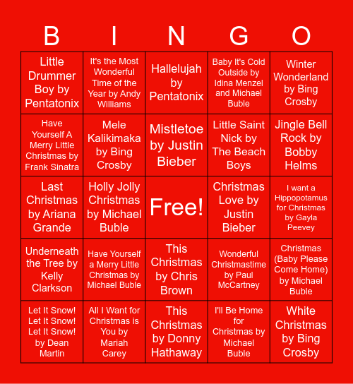 DMC4 Christmas  Bingo Card