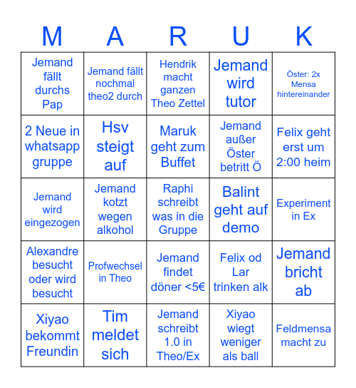 BINGO 2024 Bingo Card