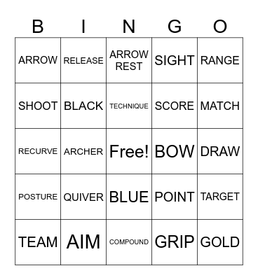 Archery Bingo Card