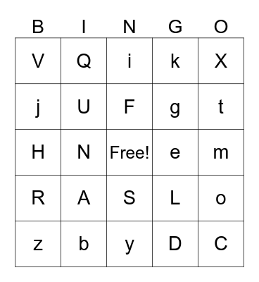 Sight Words Bingo Card