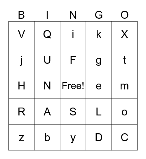Sight Words Bingo Card