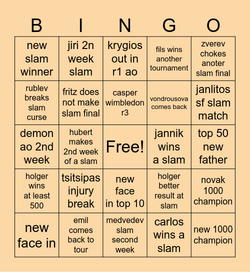 ATP 2025 Bingo Card