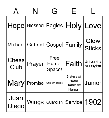 ANGEL Bingo Card