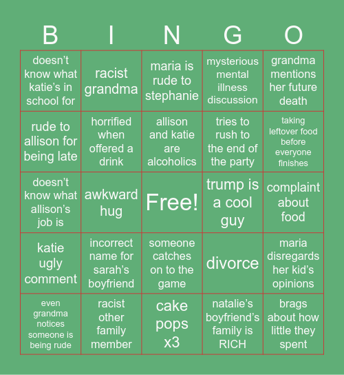 Christmas Bingo Card