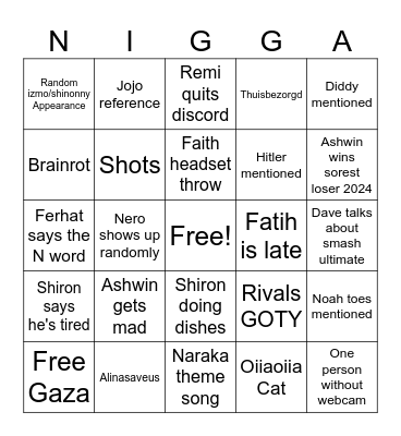 Discord Awards 2024 Bingo Card