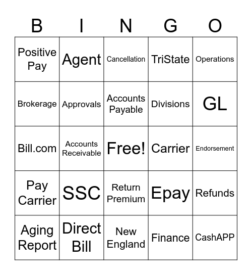 HG Bingo Card