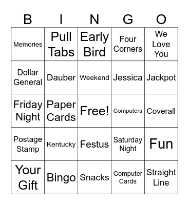 Merry Christmas Bingo Card