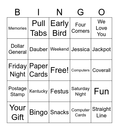 Merry Christmas Bingo Card