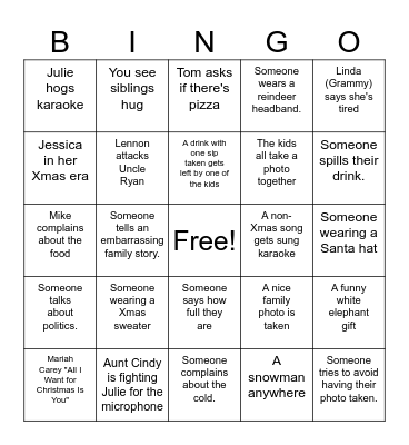 Christmas Bingo Card