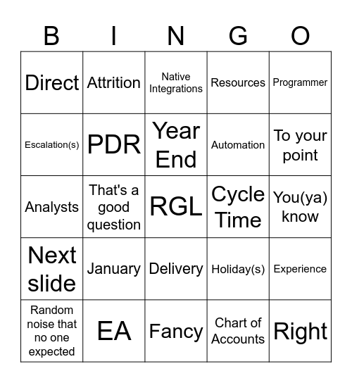 GL MBR Bingo Card Bingo Card