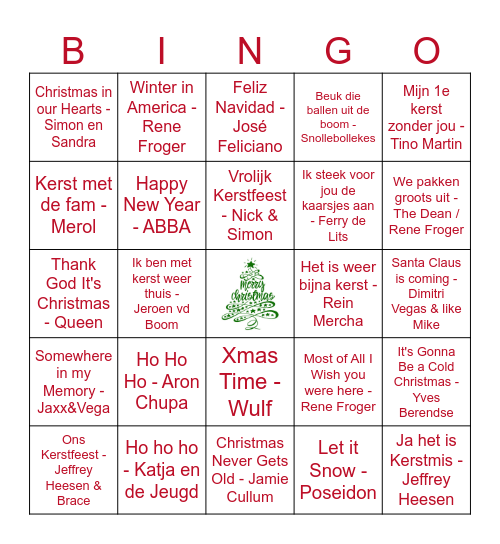 Kerst met de Fam. van Doorn 2024 Bingo Card