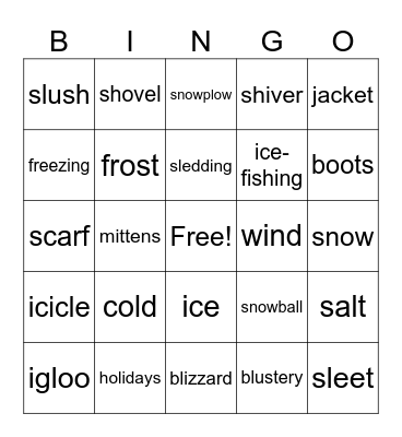 Chicago Winter Bingo Card