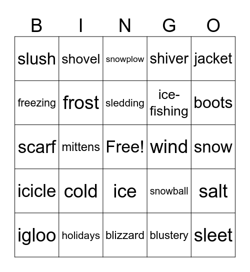 Chicago Winter Bingo Card