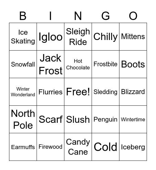 WINTER Bingo Card