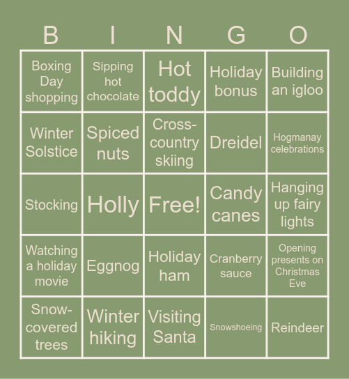 POPs Holiday SPRING-O! Bingo Card