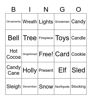 CHRISTMAS Bingo Card