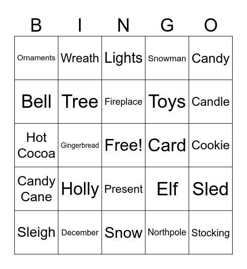 CHRISTMAS Bingo Card