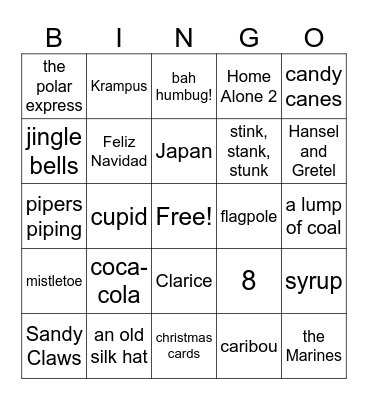 Christmas Trivia Bingo Card