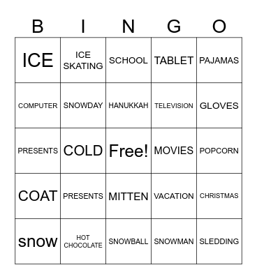 WINTER BINGO Card