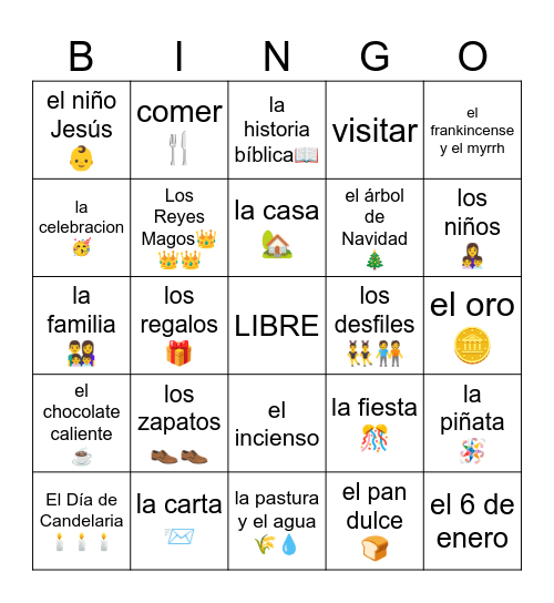 DIA DE REYES MAGOS Bingo Card