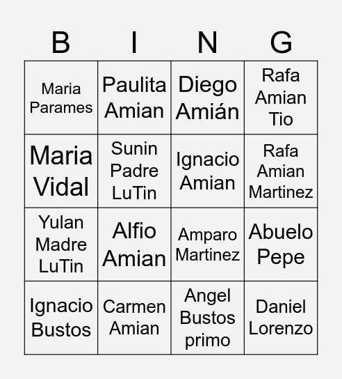 Villancicos Amianos Bingo Card