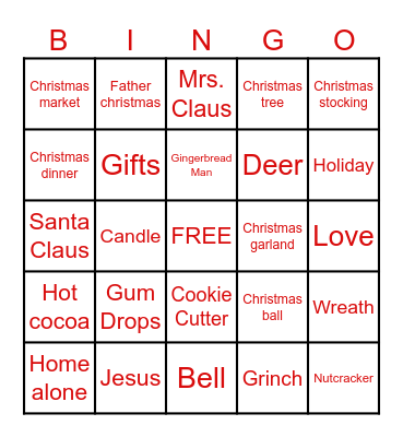 Holiday Fun! Bingo Card