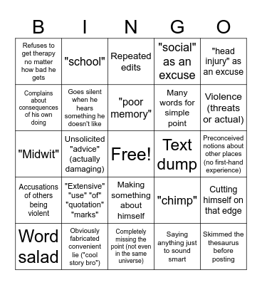 14.4K Fuckwit Bingo Card