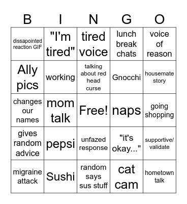 Ally Bingo Card