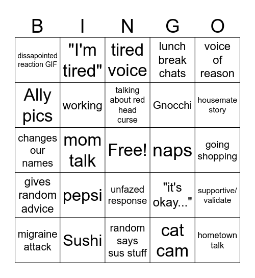 Ally Bingo Card