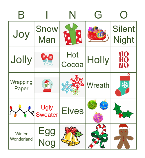 Holiday Bingo Card