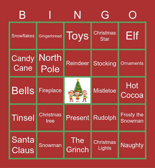 Virtual Holiday Bingo Card